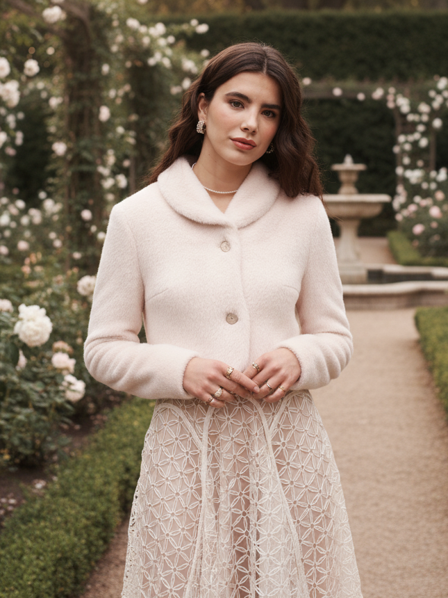 Bride Wedding Cover up Blush Topper Vegan Angora Jacket Bridal Wear