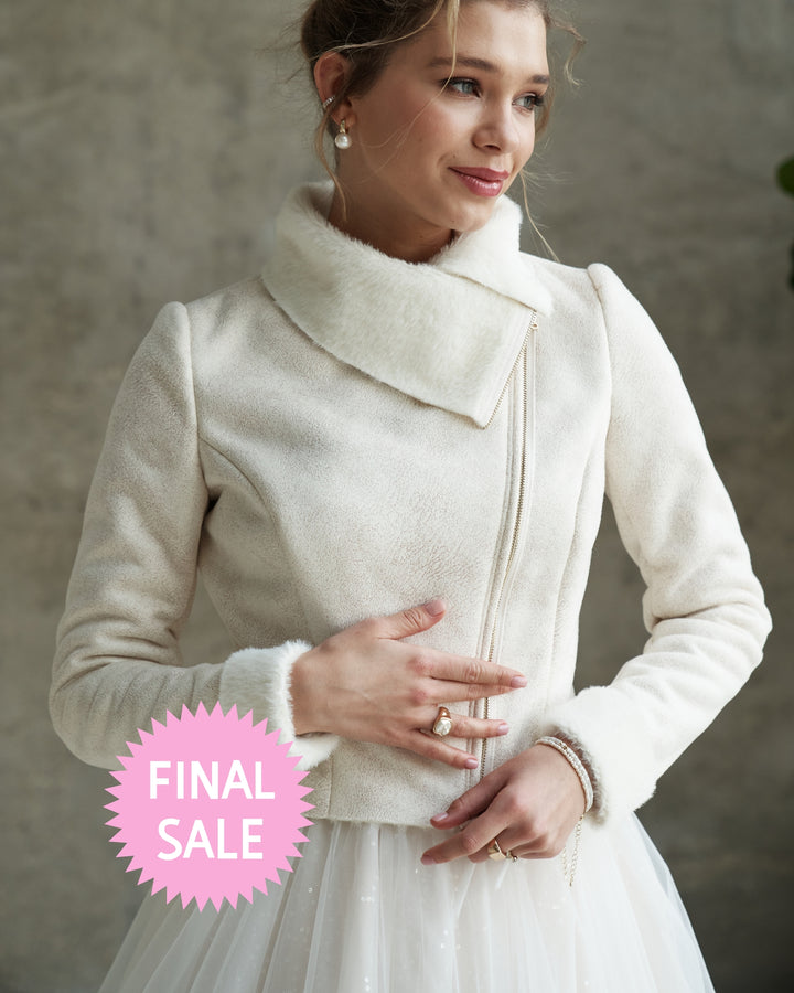 Wedding Dress Topper Fur Coat for Bride Wedding Cover Up