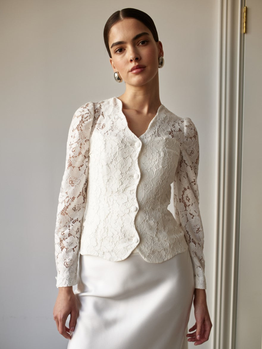 Lace Cover-Up for Bride – Wedding Topper & Bolero Jacket L