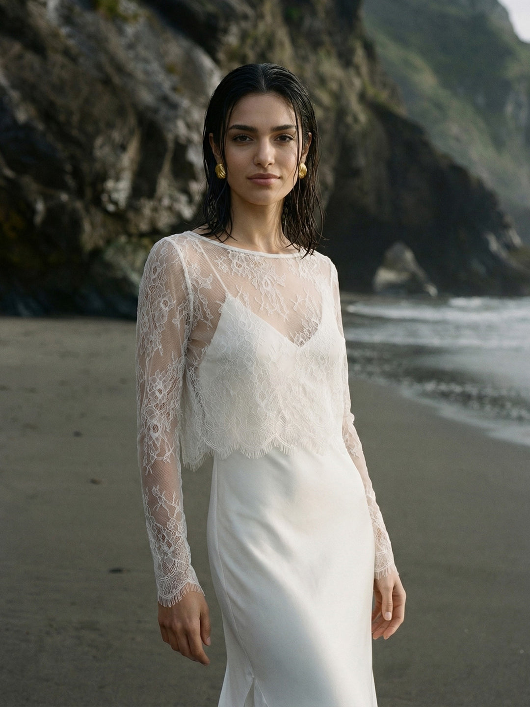 White tulle top bridal bolero light elegant layer for wedding gown XS/S / Black