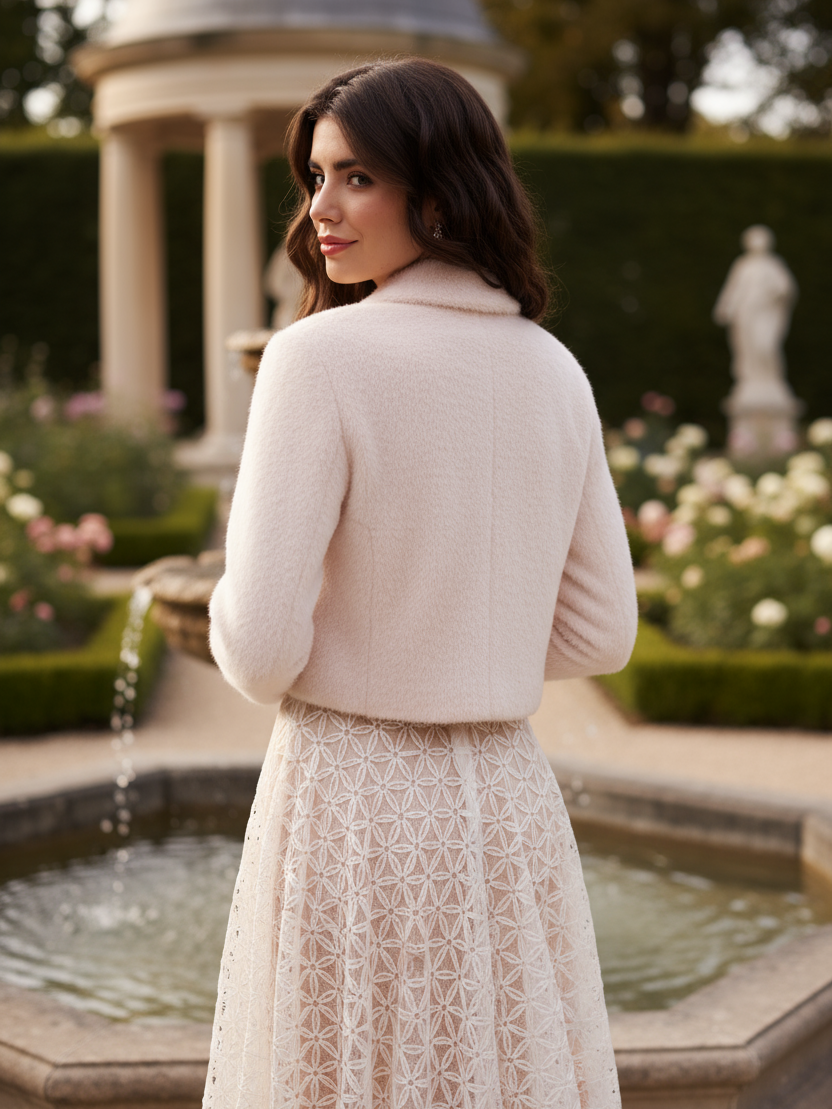 Bride Wedding Cover up Blush Topper Vegan Angora Jacket Bridal Wear