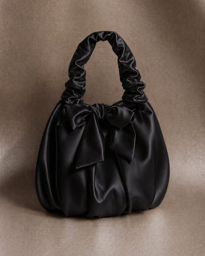 Elegant Satin Wedding Bag – Ivory Bridal Purse with Knotted Handle