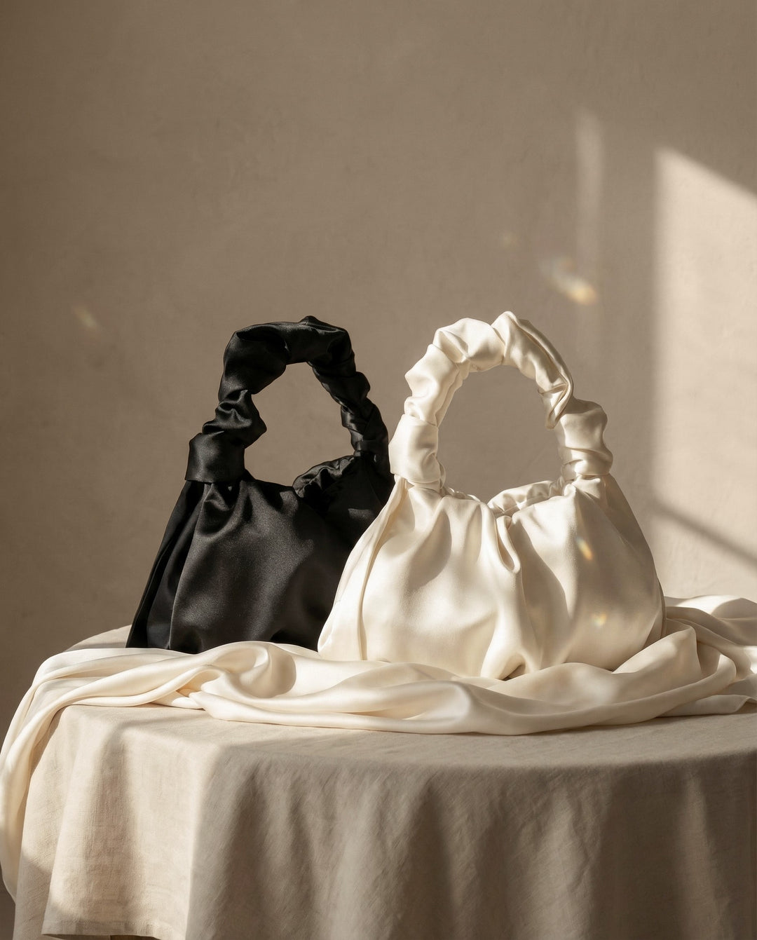 Bridal satin knot bag wedding clutch purse elegant evening handbag for bride