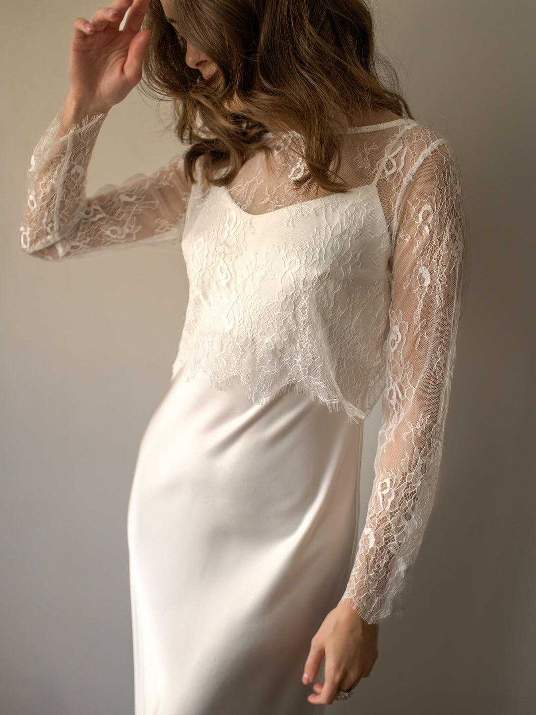 White & Ivory Long Sleeve Lace Wedding Bolero Jacket - Bridal Shawl Wrap, Sizes XS-XXL, Customizable White & Ivory Long Sleeve Lace Wedding Bolero Jacket - Bridal Shawl Wrap, Sizes XS-XXL, Customizable