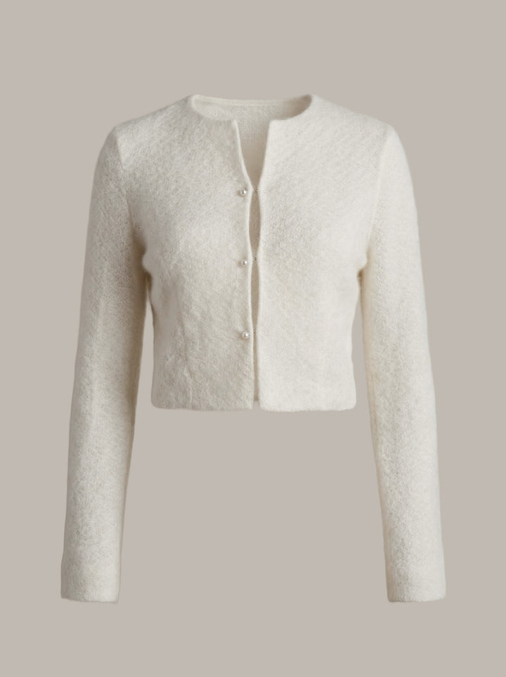 Ivory bolero jacket bridal sweater mohair cardigan elegant topper for wedding gown