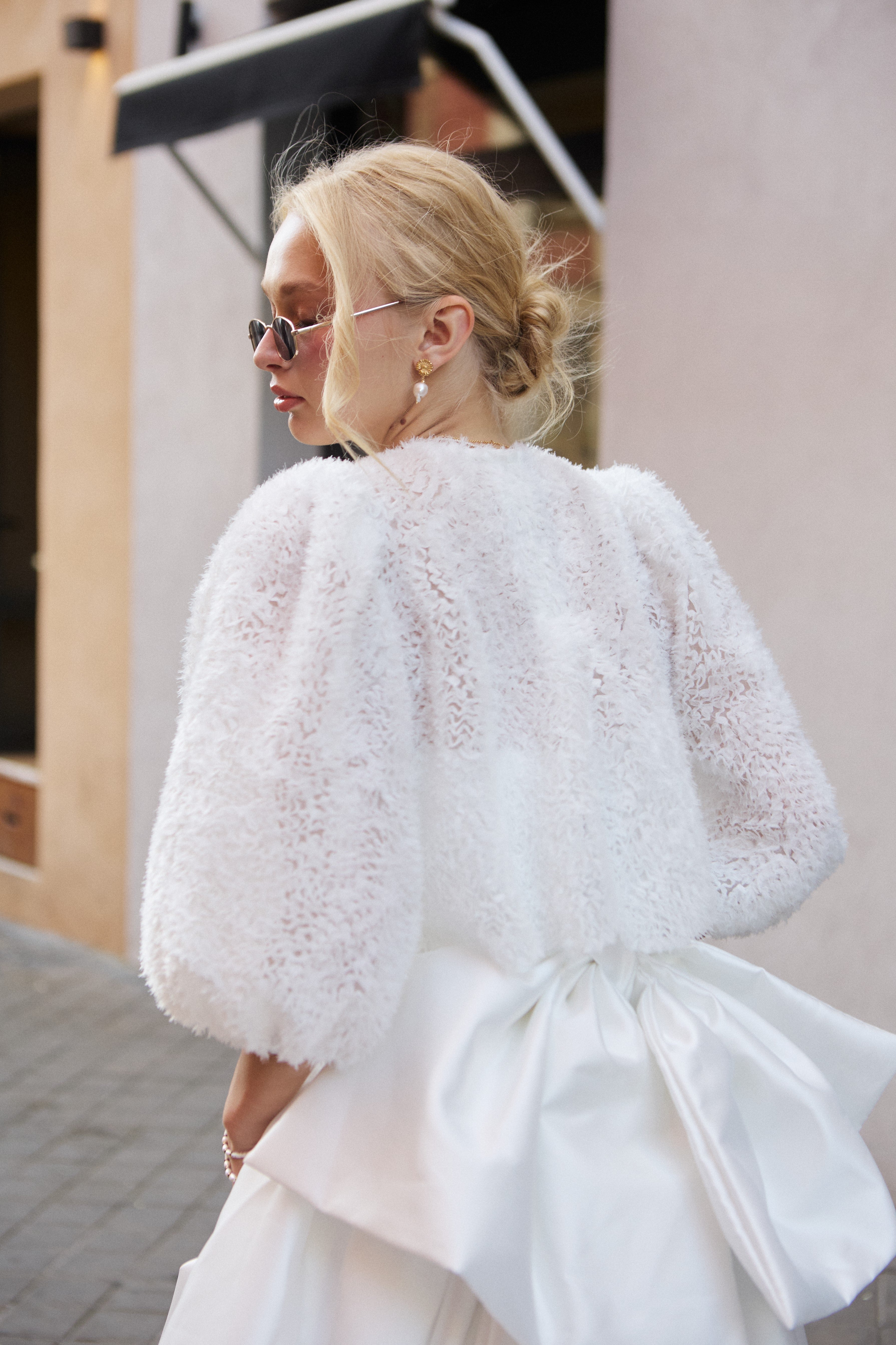 Tulle Puff Sleeve Bridal Top