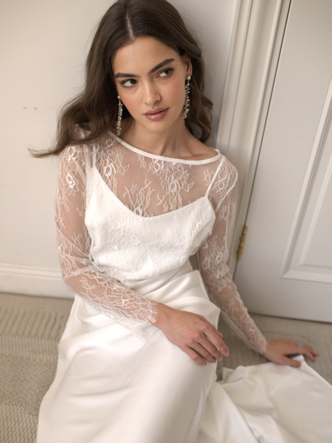 Bridal Lace Cover-Up Sheer Bolero Top for Wedding Dress XL / Black Bridal Lace Cover-Up Sheer Bolero Top for Wedding Dress XL / Black