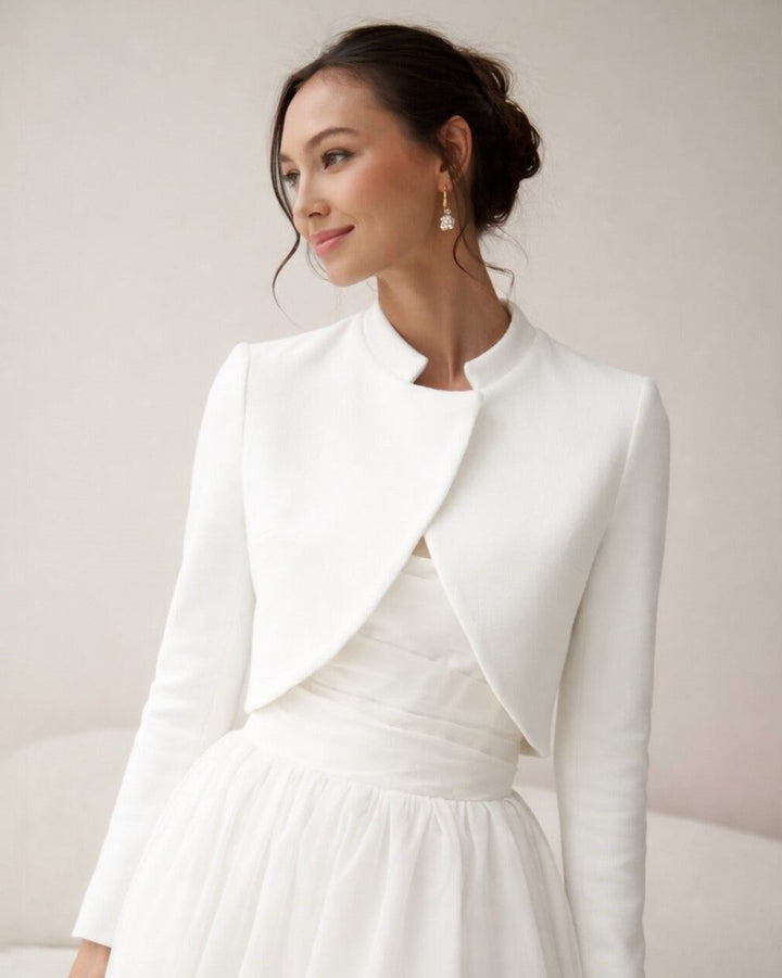 Bridal Wrap Jacket Wedding Dress Topper White Cover Up for Bride