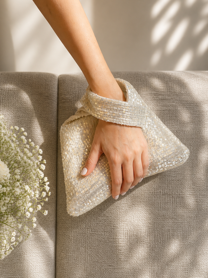 Sage Green Evening Bag Sequin Party Purse Statement Handbag