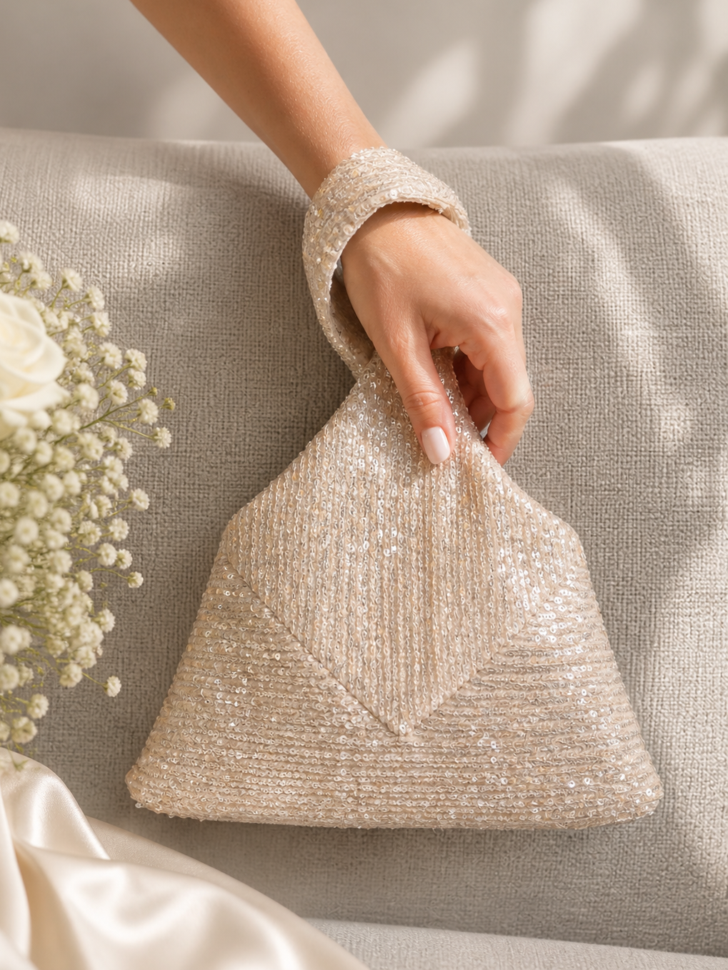 Sage Green Evening Bag Sequin Party Purse Statement Handbag