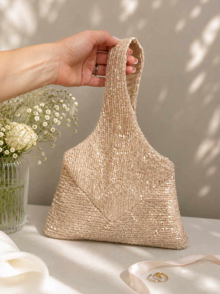 Sage Green Evening Bag Sequin Party Purse Statement Handbag