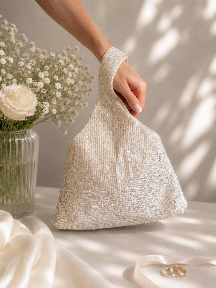 Sage Green Evening Bag Sequin Party Purse Statement Handbag