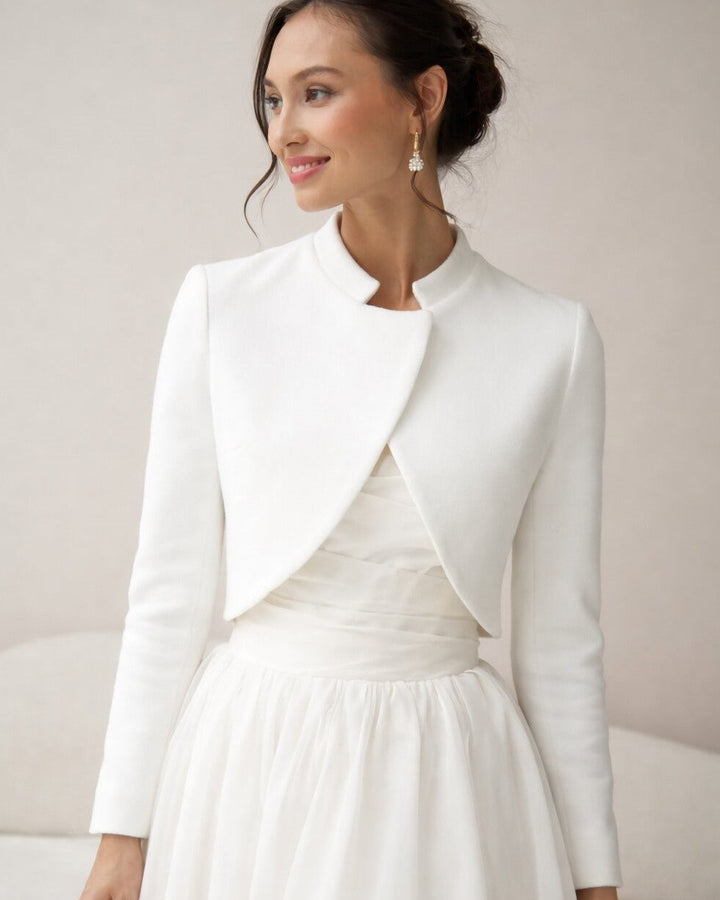 Bridal Wrap Jacket Wedding Dress Topper White Cover Up for Bride