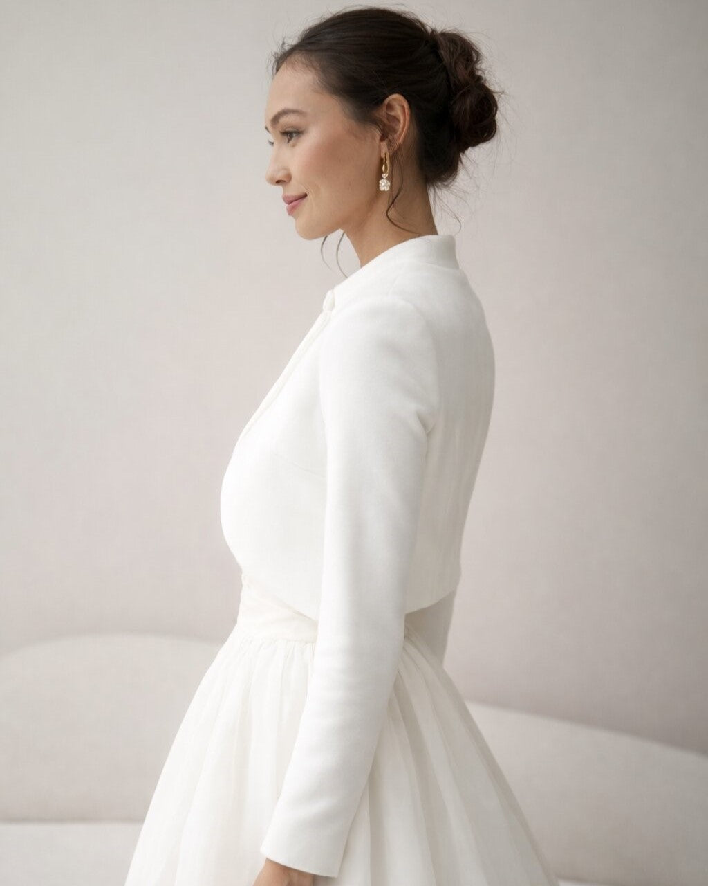 Bridal Wrap Jacket Wedding Dress Topper White Cover Up for Bride