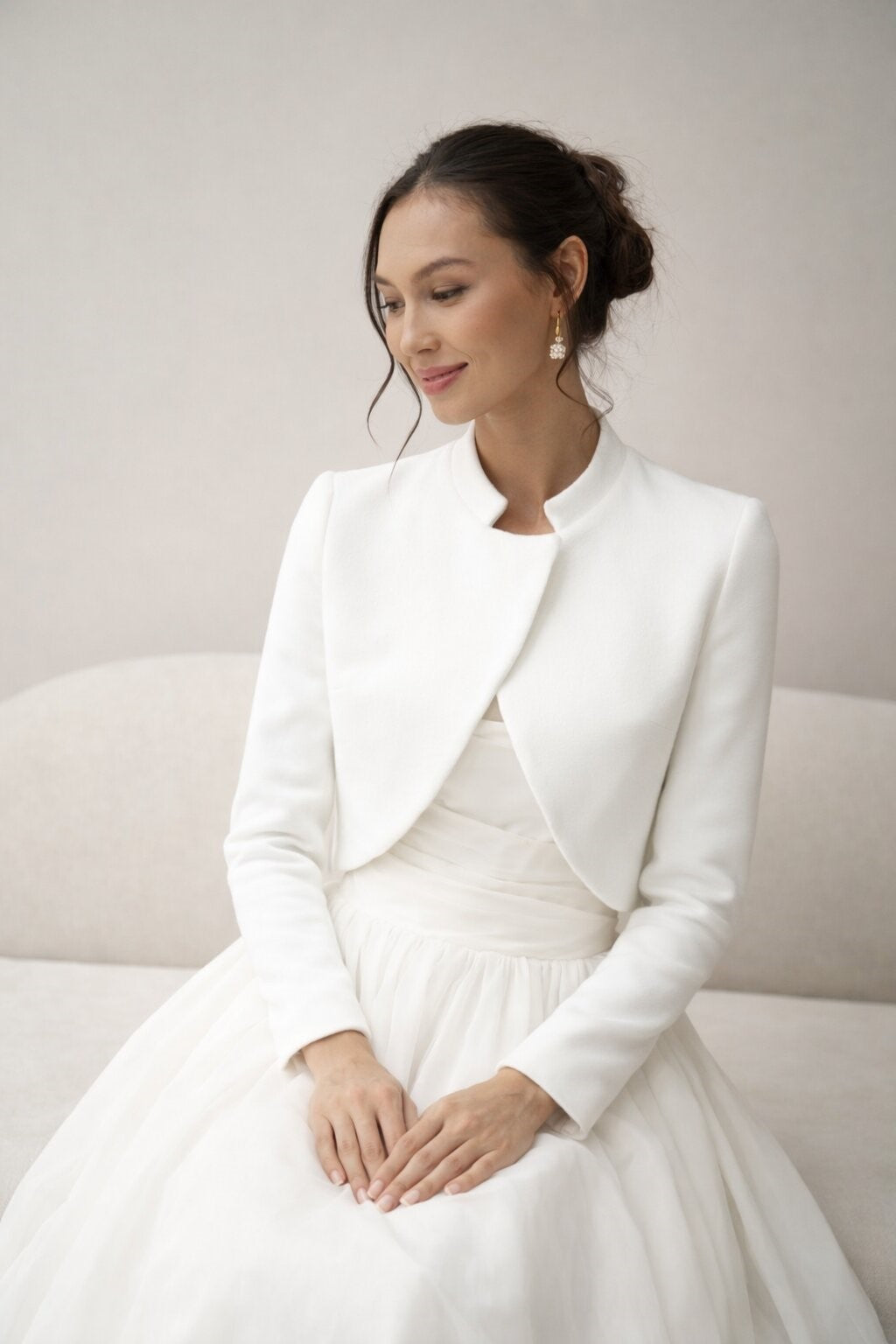 Bridal Wrap Jacket Wedding Dress Topper White Cover Up for Bride