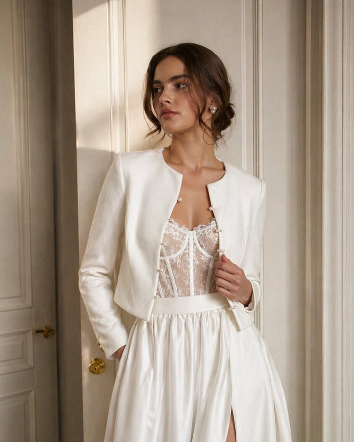 Elegant Bridal Bolero Jacket – Wedding Dress Topper & Light Coat