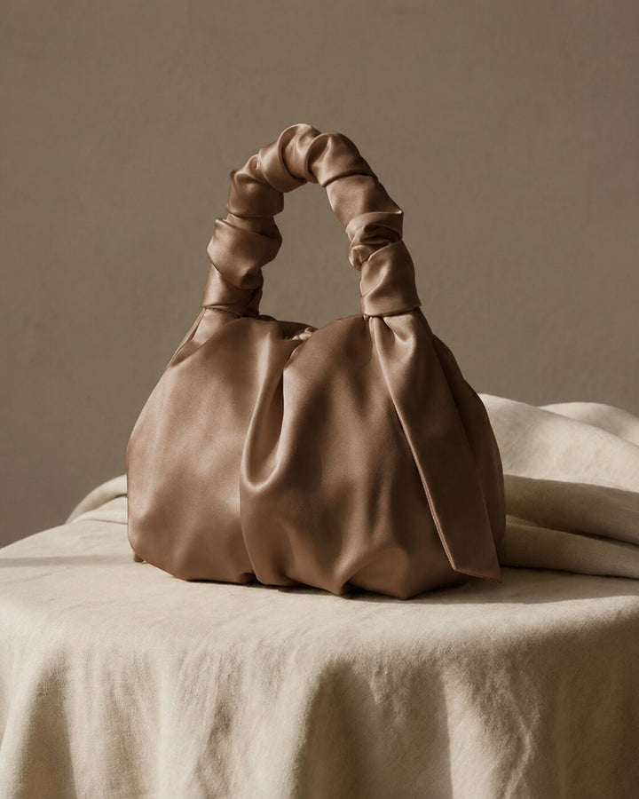 Bridal satin knot bag wedding clutch purse elegant evening handbag for bride