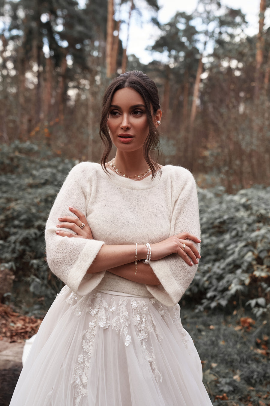 review for Gold velvet bow long sweater YV404 main image 1