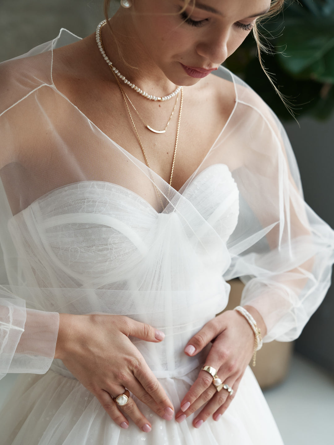 Bridal tulle wrap white bolero elegant blouse summer wedding top