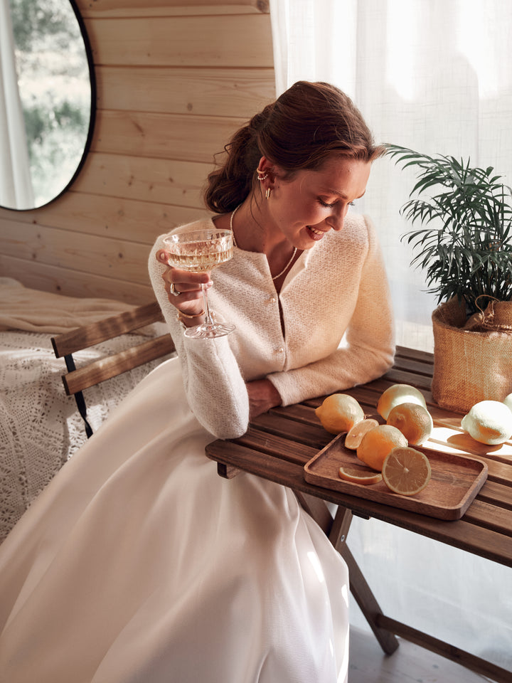 Wedding Dress Topper Bridal Jacket Soft Knit Cover Up Ivory Wedding Layer For Bride