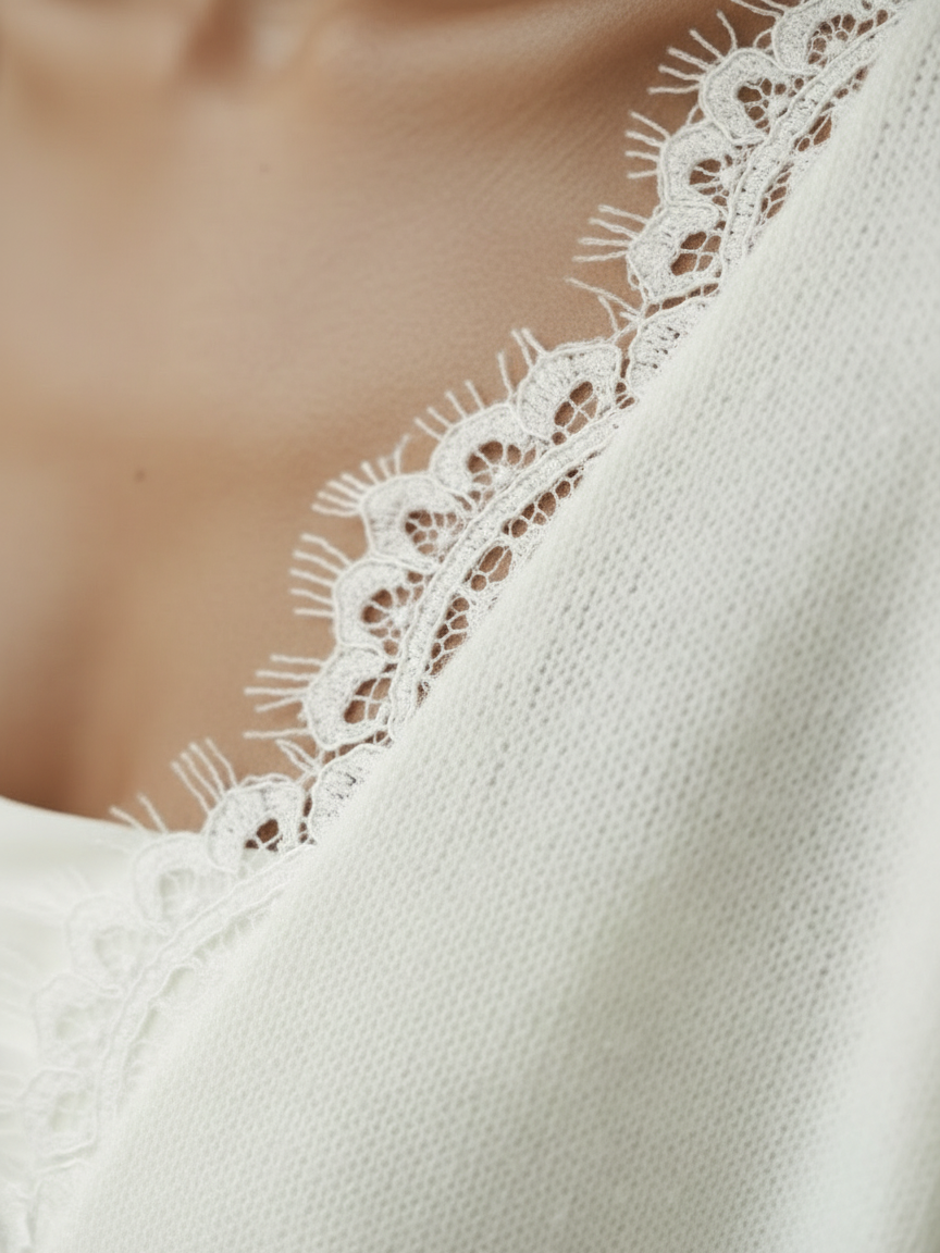 Bridal Knit Top Ivory Mohair Convertible Wedding Cover Up Lace Open Back Layer