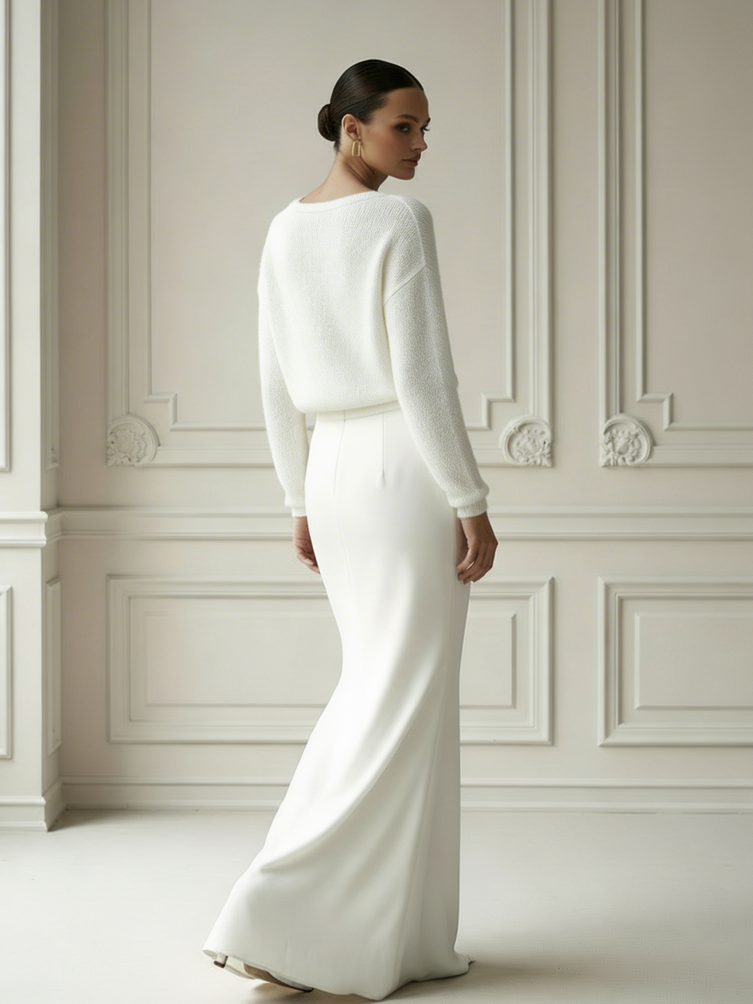 Bridal Knit Top Ivory Mohair Convertible Wedding Cover Up Lace Open Back Layer