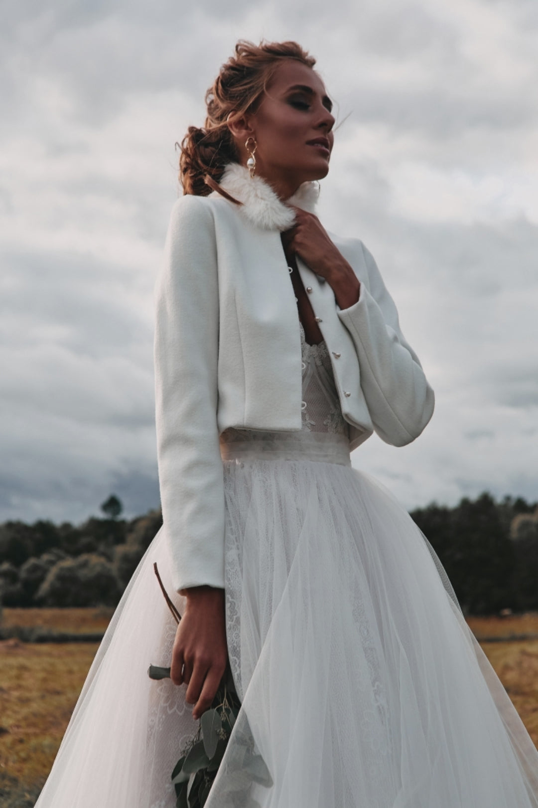 Winter wedding coat with fur