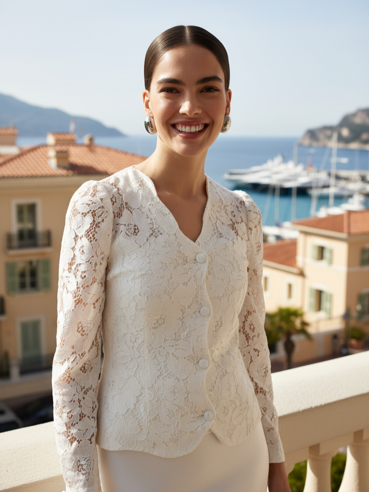 White blazer lace wedding jacket sheer bridal topper for dress