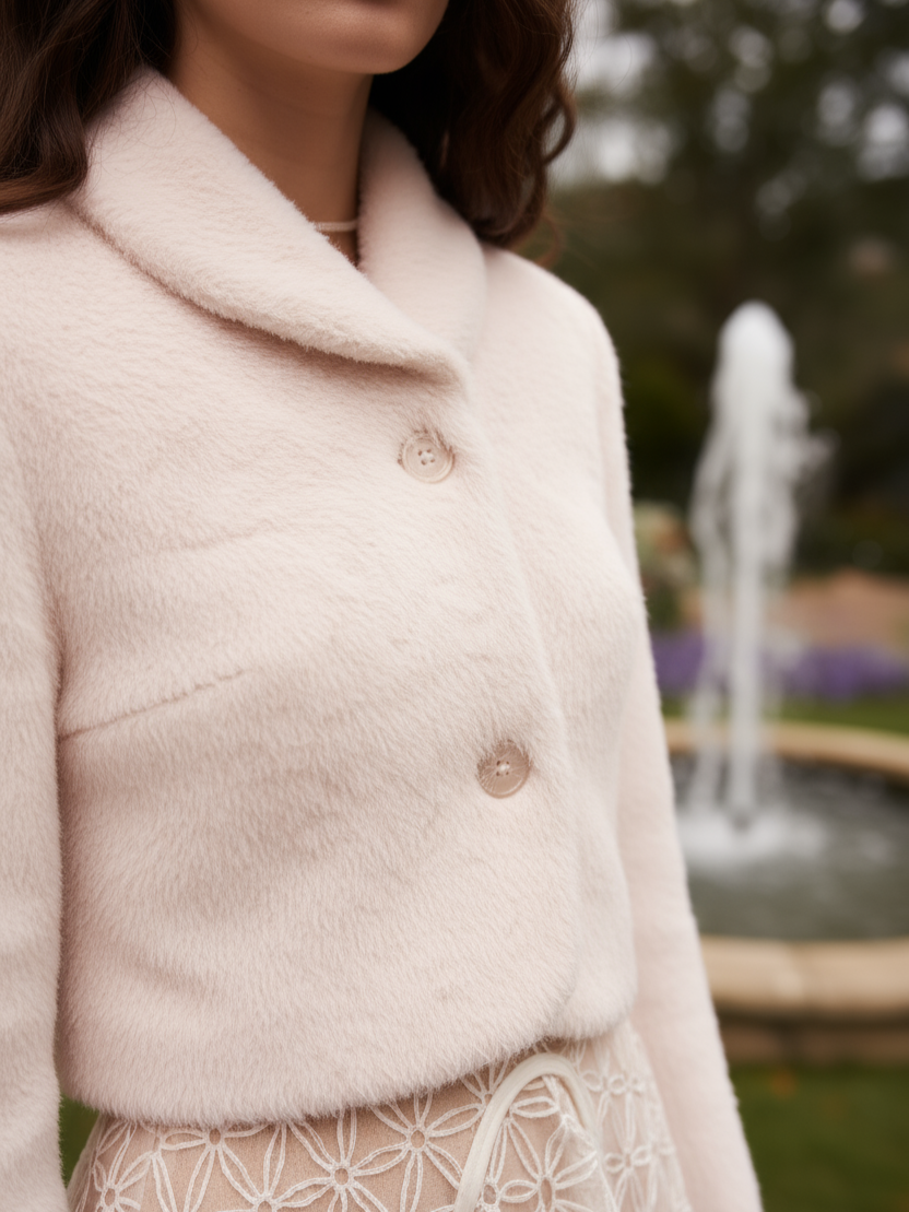 Bride Wedding Cover up Blush Topper Vegan Angora Jacket Bridal Wear