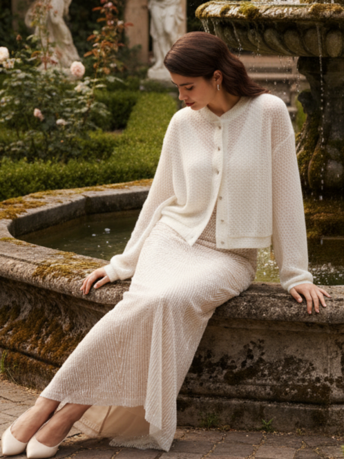 Wedding top mohair shrug soft cardigan with buttons elegant layer