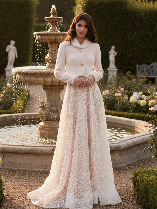 Bride Wedding Cover up Blush Topper Vegan Angora Jacket Bridal Wear