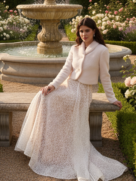 Bride Wedding Cover up Blush Topper Vegan Angora Jacket Bridal Wear