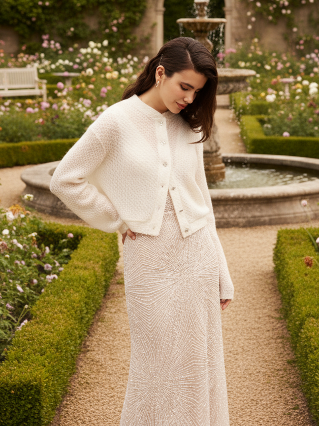 Wedding top mohair shrug soft cardigan with buttons elegant layer