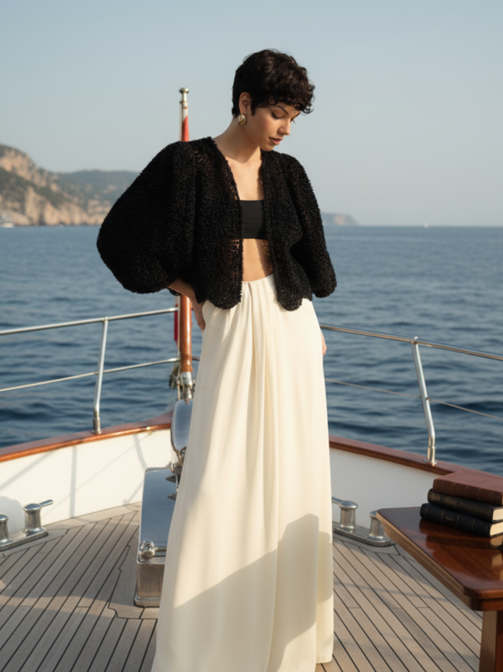 Black tulle topper wedding jacket light bolero for bridal gown