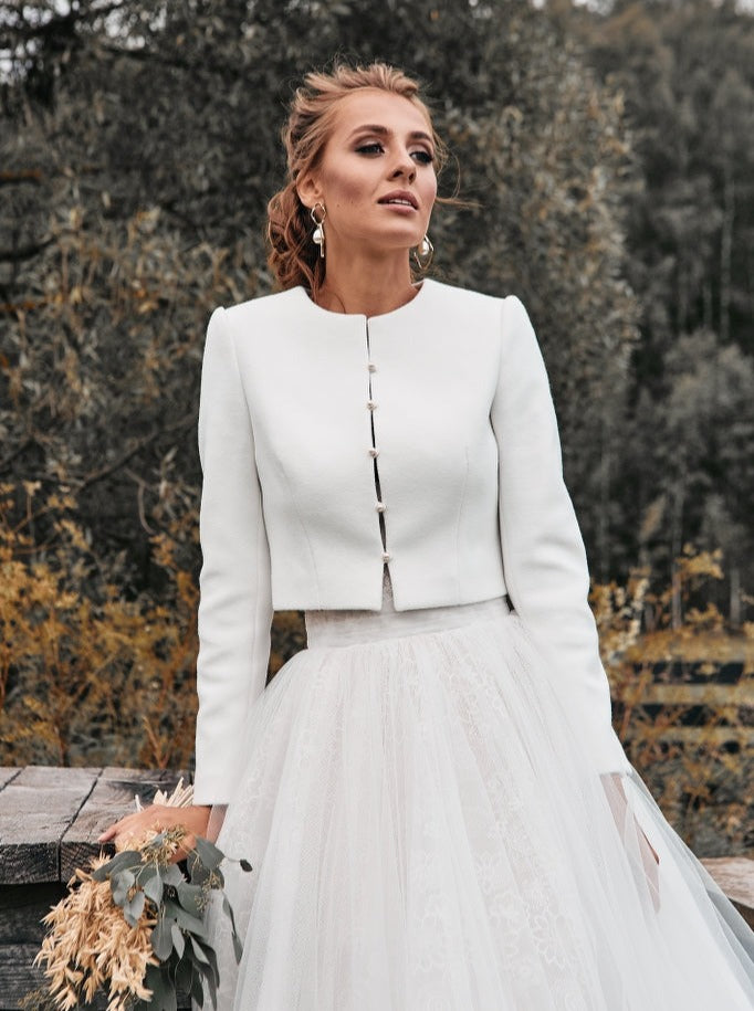 Bridal Jackets with Pearl Buttons - ArtPodium Studio
