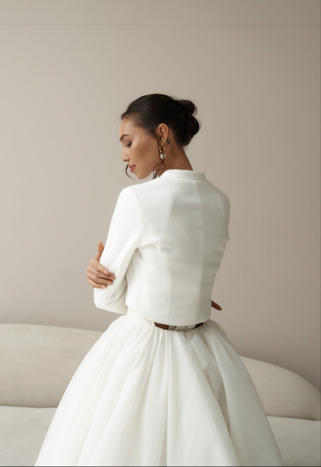 Wedding Wrap Bride Bolero Jacket Bridal Dress Shrug White US 4 / EU 36 Wedding Wrap Bride Bolero Jacket Bridal Dress Shrug White US 4 / EU 36